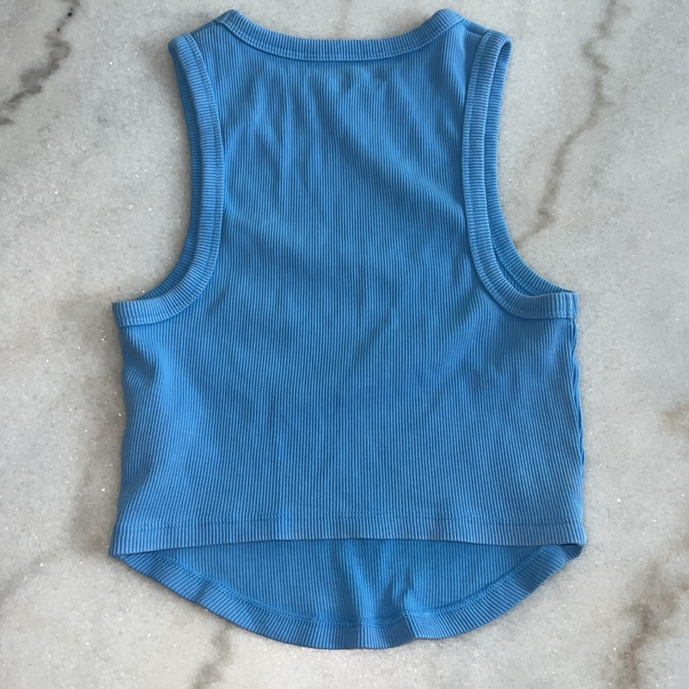 Aerie Blue Sleeveless Ribbed Top - Picture 2 of 3